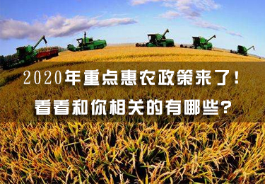 2020年重點惠農政策來了！看看和你相關的有哪些？