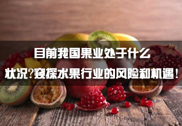 目前我國果業處于什么狀況?窺探水果行業的風險和機遇!