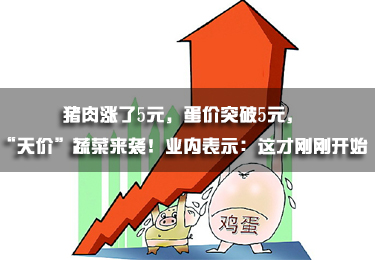 豬肉漲了5元，蛋價突破5元，“天價”蔬菜來襲！業內表示：這才剛剛開始