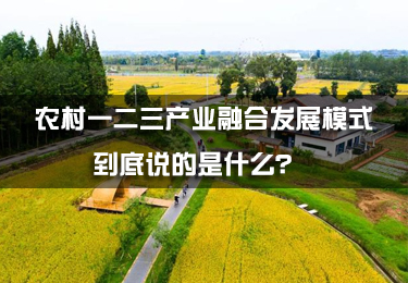 農村一二三產業融合發展模式，到底說的是什么？